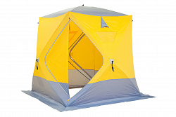 Палатка для зимней рыбалки (330*330*205) желтая с серым