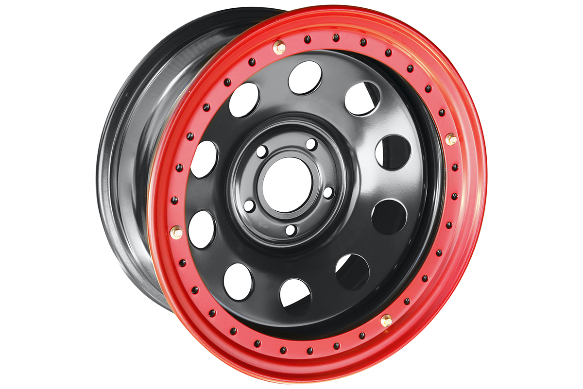 Диск усиленный JEEP стальной черный 5х127 8xR17 d75 ET-0 с бедлоком (красный)