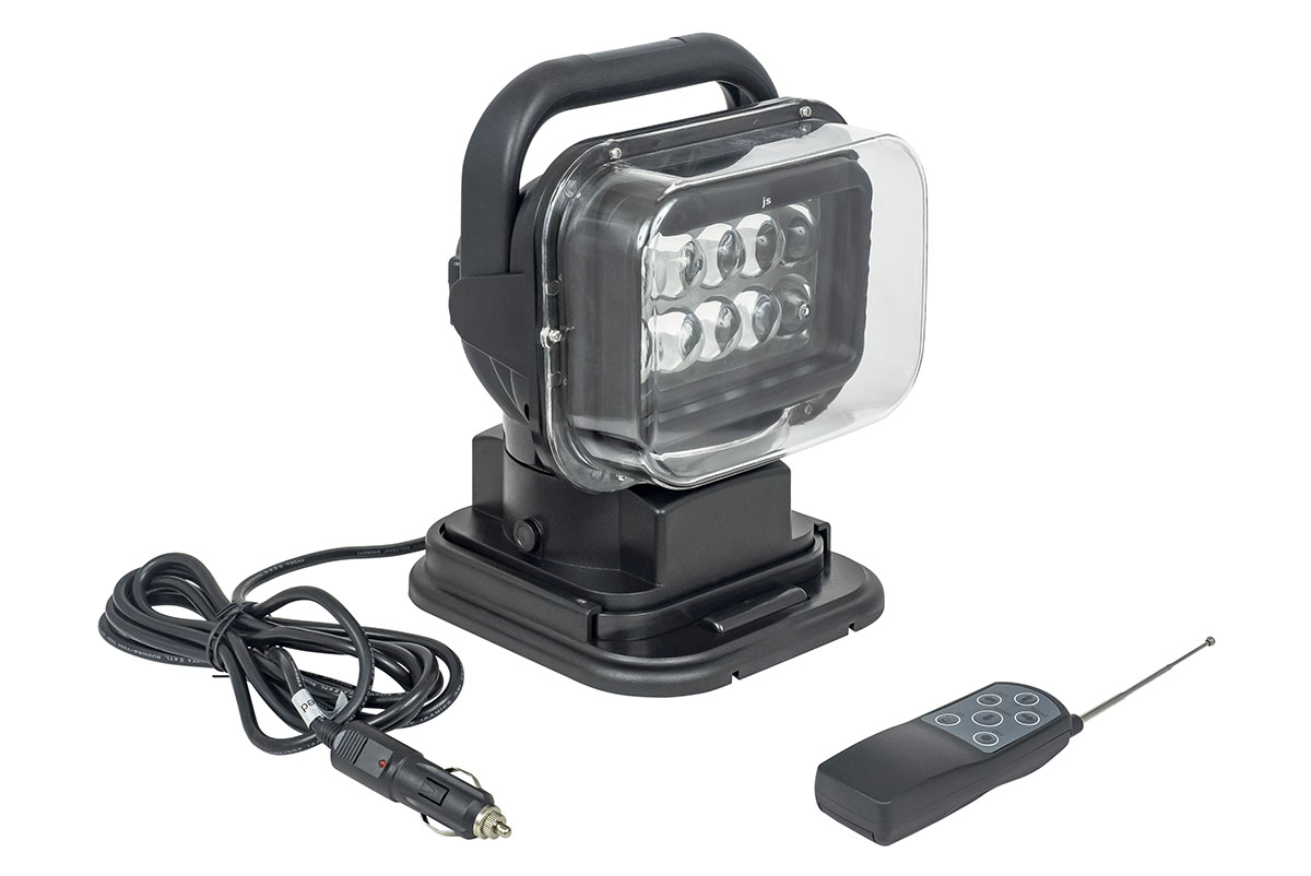 Фара-искатель 12V  50W LED  с дистанционным управлением, черный (200х240х200мм)
