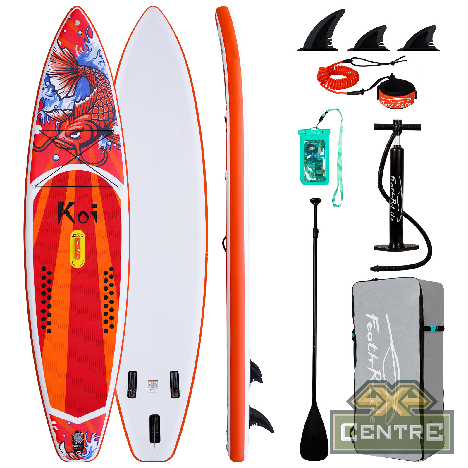 Сапборд надувной Feath-R-Lite KOI 335x83x15 см, оранжевый