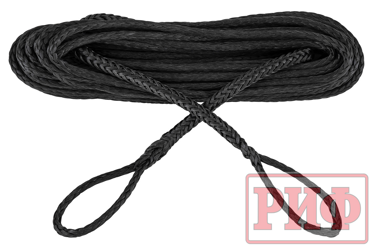 Удлинитель троса лебёдки РИФ 6 мм/15 м черный (синтетический)