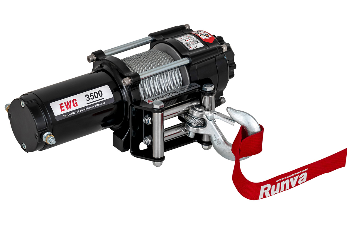 Лебёдка электрическая 12V Magnum 3500 lbs 1588 кг (стальной трос)