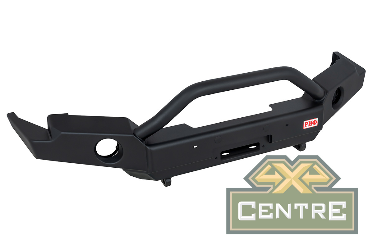 Бампер РИФ силовой передний для ГАЗ Соболь NN под доп. фары, с центральной защитной дугой, стандарт