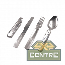 Набор столовых приборов "СЛЕДОПЫТ", нержавеющая сталь (ложка, вилка, нож, открывашка)