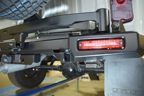 Бампер РИФ силовой задний УАЗ Хантер с фонарями, калиткой, без фаркопа, стандарт
