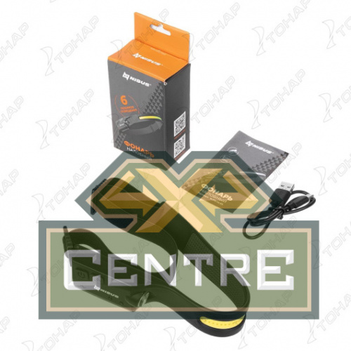 Фонарь налобный NISUS сенсорный LED-120 LM, COB-340 LM, IPX4, USB