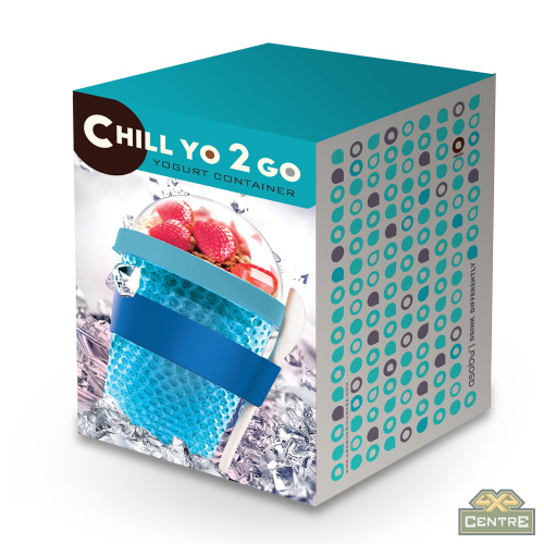 Контейнер для перекусов с гелем-хладагентом и отделением для топпинга, 386 мл, красный