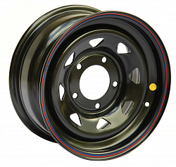 Диск OFF-ROAD Wheels  JEEP стальной черный 5х114,3 8xR15 d84 ET-19 (треуг. мелкий)