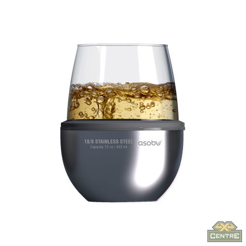 Термобокал для вина WINE KUZIE 440 мл, серебряный