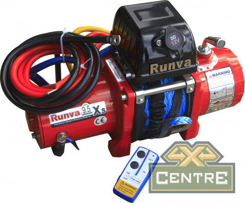 Лебёдка электрическая 12V Runva 9500 lbs 4350 кг короткий барабан (синтетический трос)