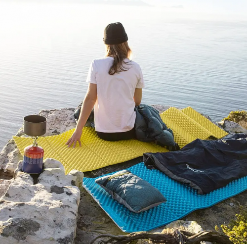 Коврик туристический Naturehike 187х56х2,5 см. IXPE, голубой, с утяжками