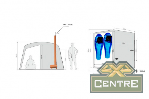 Палатка автомат всесезонная 4 Season Thermal, цвет хаки/желтый