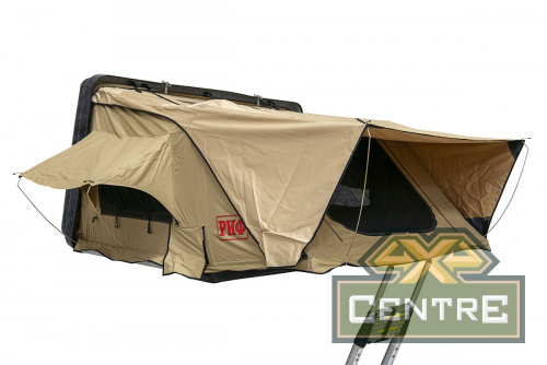 Палатка на крышу автомобиля РИФ Hard RT03-140, корпус черный, тент песочный