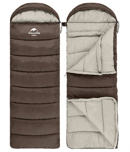 Мешок спальный Naturehike U150, 220х75 см, (ТК: +11°C), правый, серый