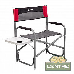 Кресло директорское NISUS MAXI с откидным столиком и подстаканником (серый/красный/черный)