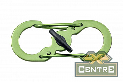 Карабин s-образный с блокировкой 36мм (green)