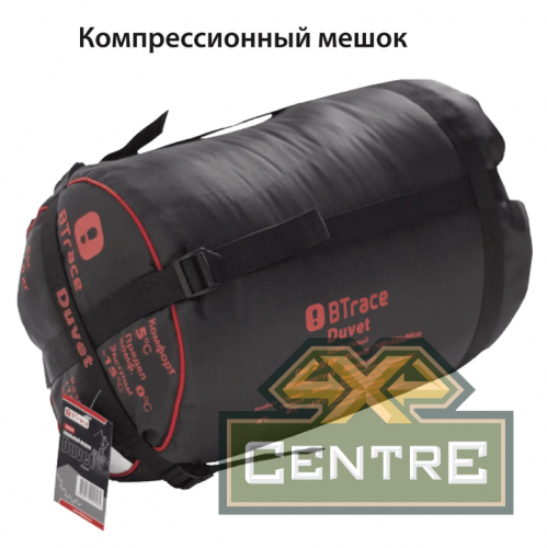 Мешок спальный BTrace Mega (Правый, Серый/Синий), (ТК: -5°C)