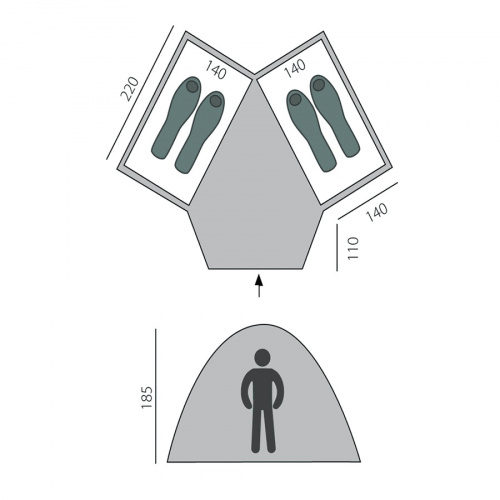 Палатка Double 4 BTrace (Зеленый)