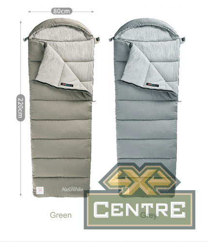 Мешок спальный Naturehike Evenlope M400, (190+30)х75 см, (левый) (ТК: +1°C), зеленый