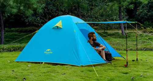 Палатка Naturehike P-Series 2-местная, алюминиевый каркас, голубая