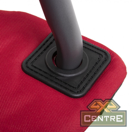 Кресло NISUS складное, алюминиевые подлокотники (серый/красный)