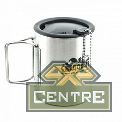 Термокружка "СЛЕДОПЫТ", с крышкой, складные ручки, 280 мл