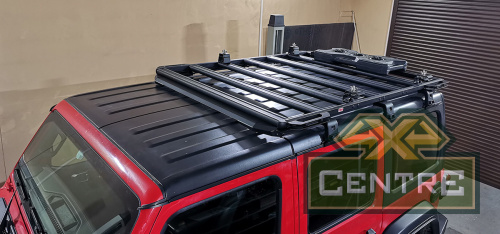 Багажник экспедиционный (платформа) алюминиевый РИФ 1350x1690 мм для Jeep Wrangler JL 2018+ (с крепежом)