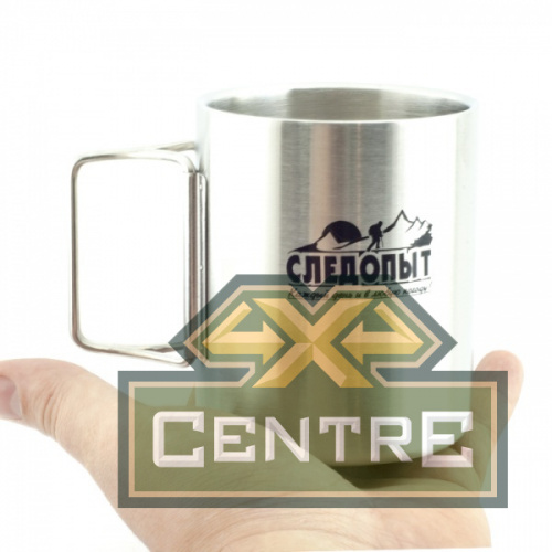 Термокружка "СЛЕДОПЫТ", с крышкой, складные ручки, 280 мл