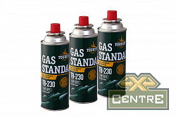 Баллон газовый цанговый TOURIST STANDARD для портативных приборов 230 г. комплект 3 шт.