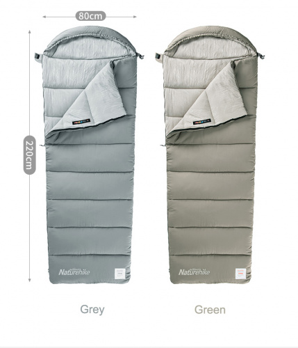 Мешок спальный Naturehike Evenlope M180, (190+30)х80 см, (правый) (ТК: +12°C), серый