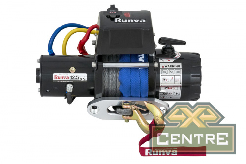 Лебёдка электрическая 12V Runva 12500 lbs 5670 кг короткий барабан (синтетический трос)