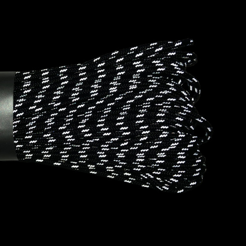 Паракорд 275 (мини) CORD nylon 30м световозвращающий (black)