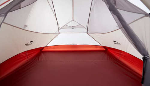 Палатка Naturehike Cloud Up Si 3-местная, алюминиевый каркас,снежная юбка, сверхлегкая,серый-красный
