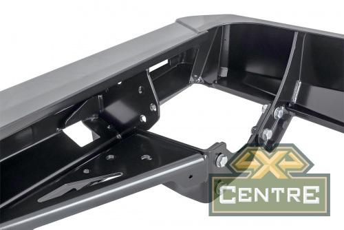 Бампер РИФ силовой задний Toyota Land Cruiser 76 2007+ с квадратом под фаркоп, калиткой и фонарями