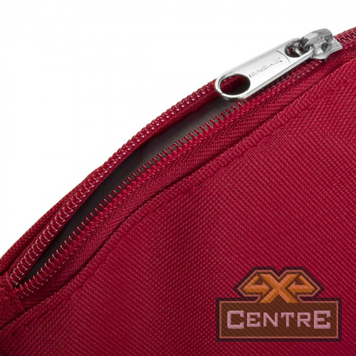 Кресло NISUS складное, алюминиевые подлокотники (серый/красный)