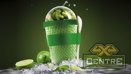 Контейнер для перекусов с гелем-хладагентом и отделением для топпинга, 386 мл, зеленый