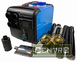 Автономный воздушный отопитель 5kW/12V, GRIZZLY, 4 выхода,металл. корпус (бирюз.),дизель.бак 5л