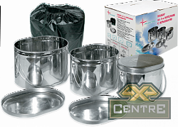 Набор низких котелков 3 шт.(3,3;4,5;6л) крышки с ручками, нержавеющая сталь