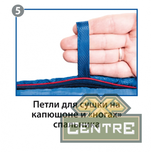 Мешок спальный BTrace Mega (Правый, Серый/Синий), (ТК: -5°C)