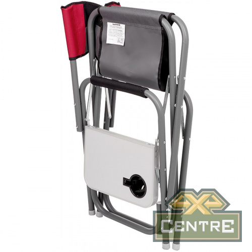 Кресло директорское NISUS MAXI с откидным столиком и подстаканником (серый/красный/черный)