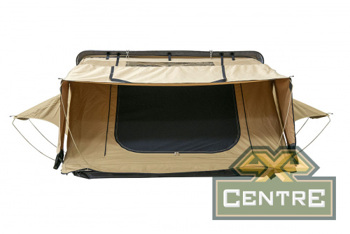 Палатка на крышу автомобиля РИФ Hard RT03-140, корпус черный, тент песочный