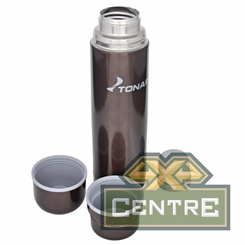 Термос ТОНАР 1000 мл. кофейный (две крышки-кружки)