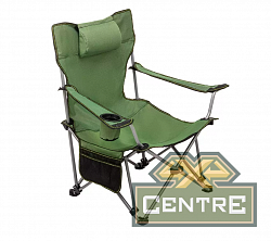 Кресло PREMIER складное с откид.спинкой, твердые тканевые подлокотники (зеленый), нагрузка 80 кг