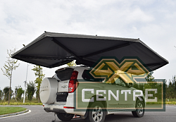 Маркиза автомобильная РИФ веерная, безопорная 2,3х2 м (правая), увеличенная, серая