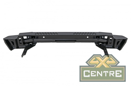 Бампер РИФ силовой задний Toyota Land Cruiser 200 2013-2015 с квадратом под фаркоп и фонарями