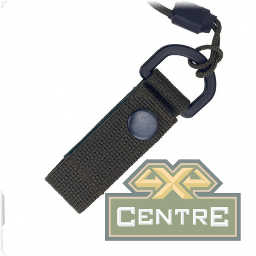 Страховочный тренчик CORD из паракорда с креплением на ремень и карабином (black)