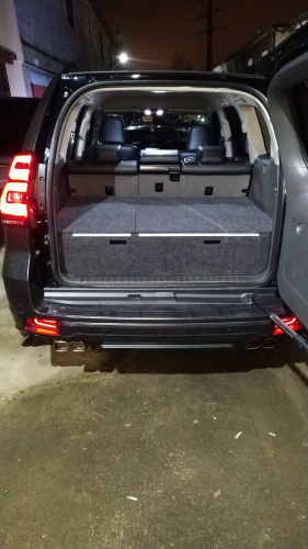 Органайзер для Toyota Land Cruiser Prado 150 (2 выдв.ящика+спальник) дорестайлинг