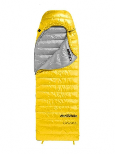Мешок спальный Naturehike Ultralight CWZ400, 220х85 см, (правый) (ТК: +7°C), желтый
