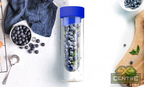 Бутылка FLAVOUR IT, 480 мл, серебряный/ синий