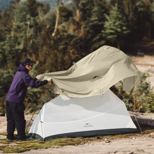 Палатка Naturehike Cloud Up Pro Si 1-местная, алюминиевый каркас, сверхлегкая, хаки